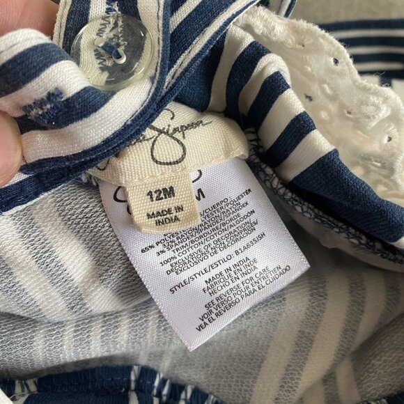 Jessica Simpson Stripe Ruffle Romper Size 12M - Picture 3 of 4